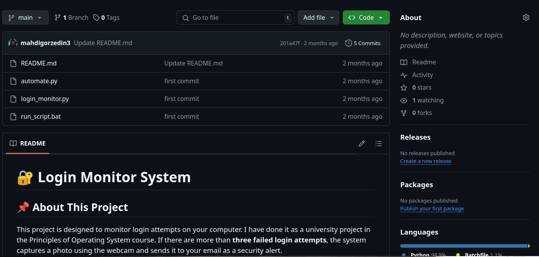 تصویر IDS(intrusion detection system) & Login Monitoring System